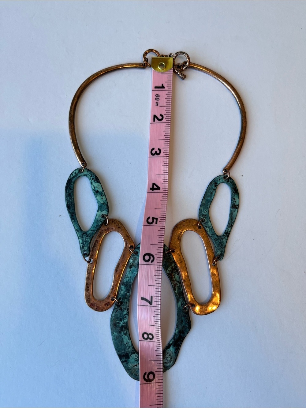 Copper or Brass Statement Necklace Brutalist Art to Wear - Picture 2 of 5